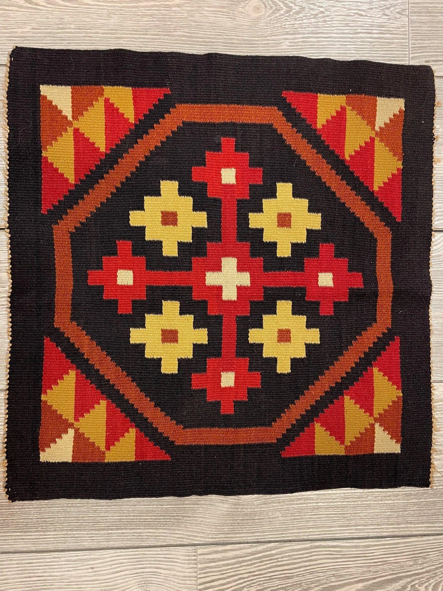 Small Mexican Hand Woven Kilim Rug 19''x19'' Rugistan