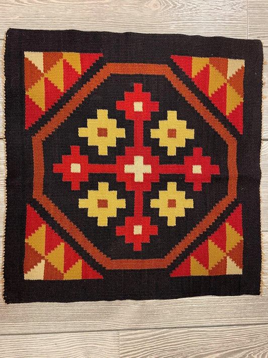 Small Mexican Hand Woven Kilim Rug 19''x19'' Rugistan