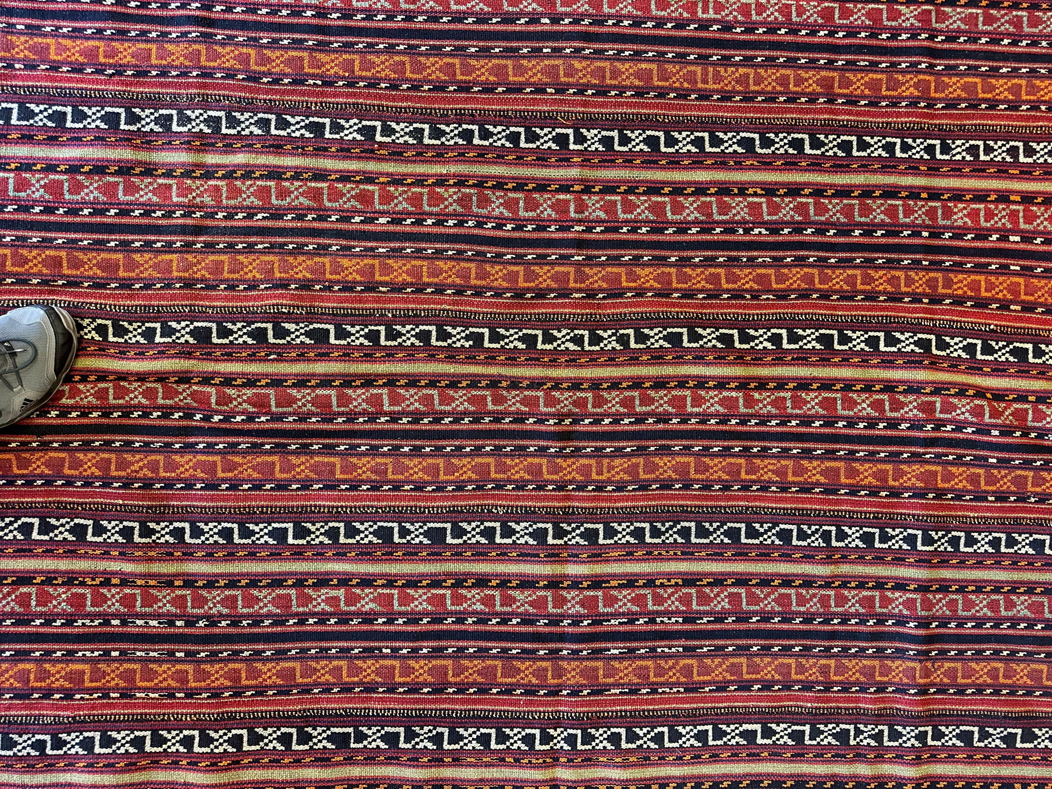 UNIQUE Antique Square Azerbijani Shahsavan Jajim Rug 6’4” x 6’8” Rugistan