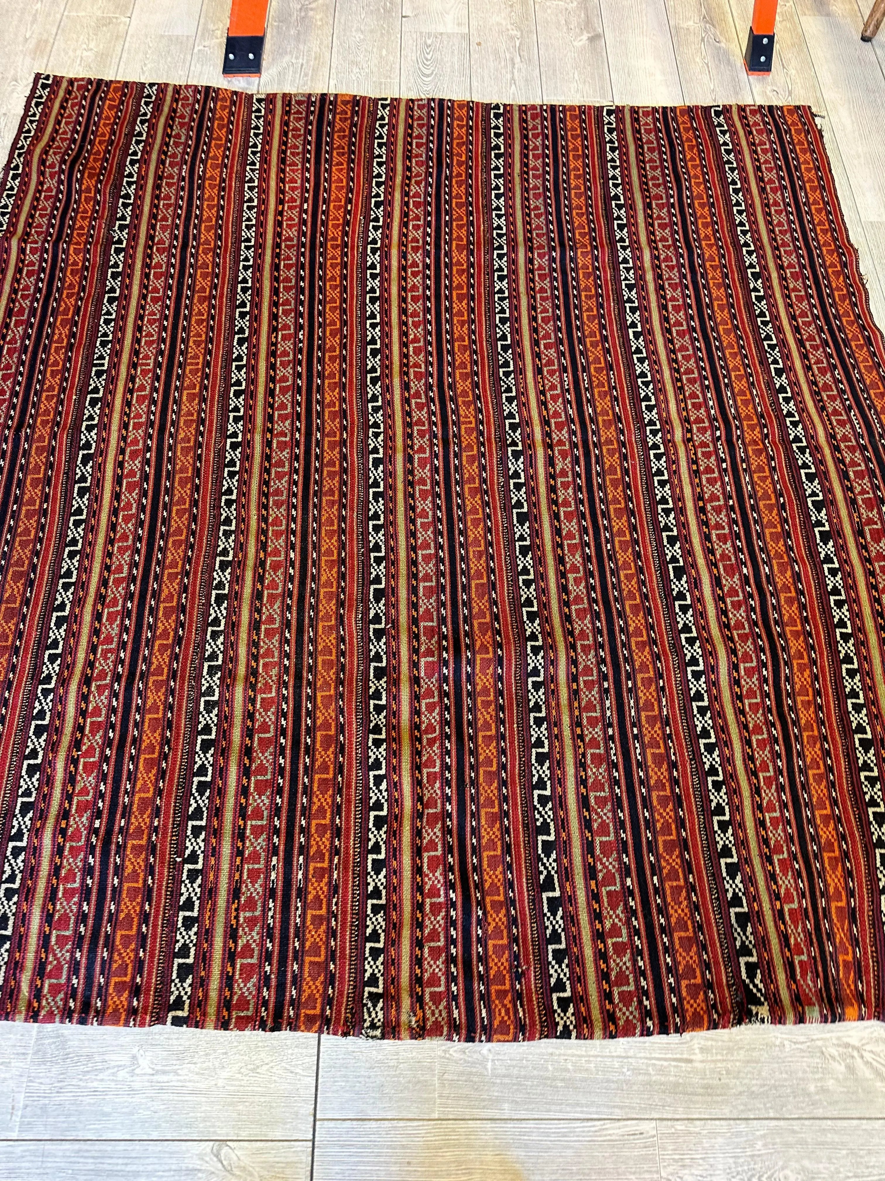 UNIQUE Antique Square Azerbijani Shahsavan Jajim Rug 6’4” x 6’8” Rugistan