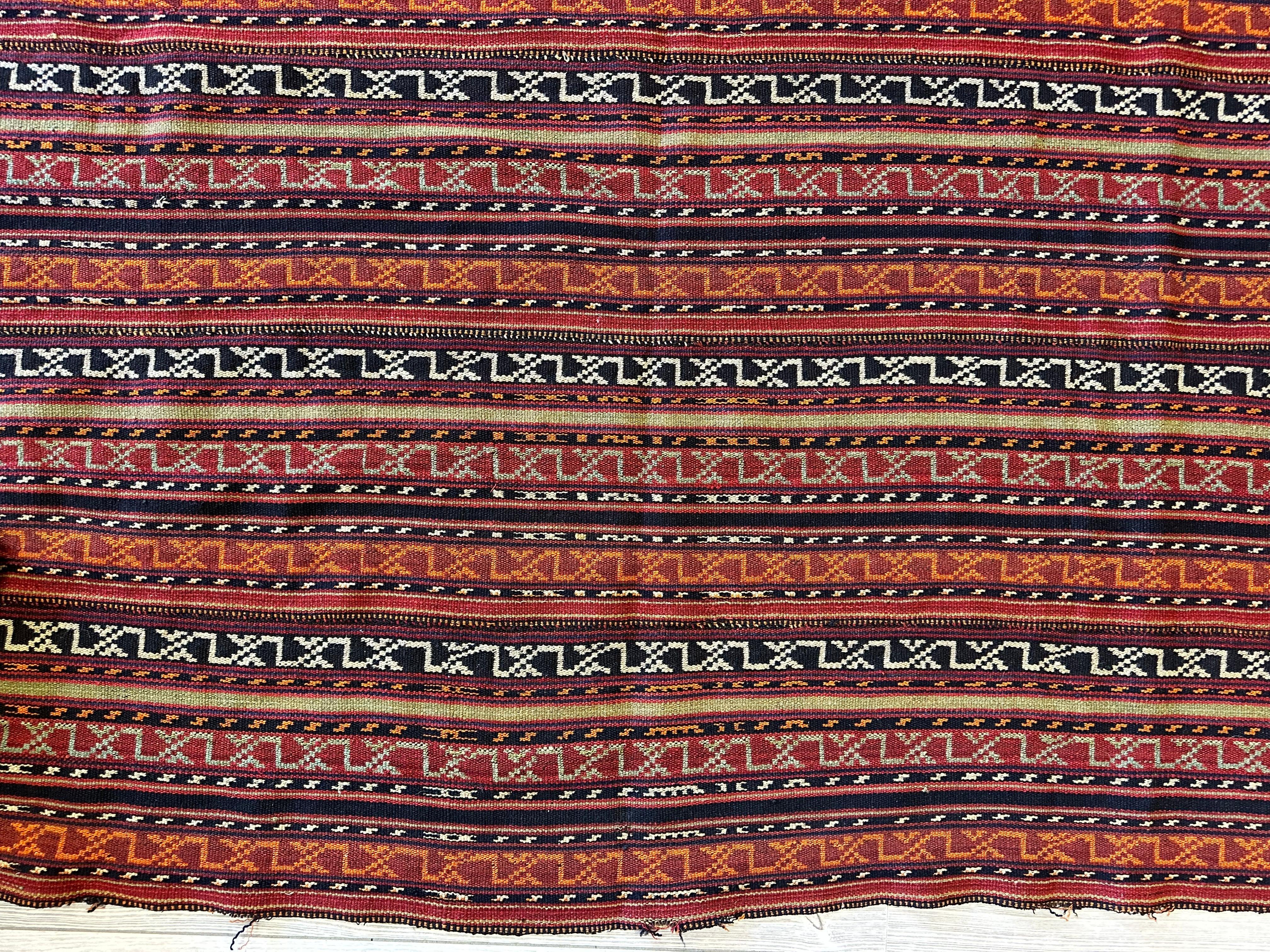 UNIQUE Antique Square Azerbijani Shahsavan Jajim Rug 6’4” x 6’8” Rugistan