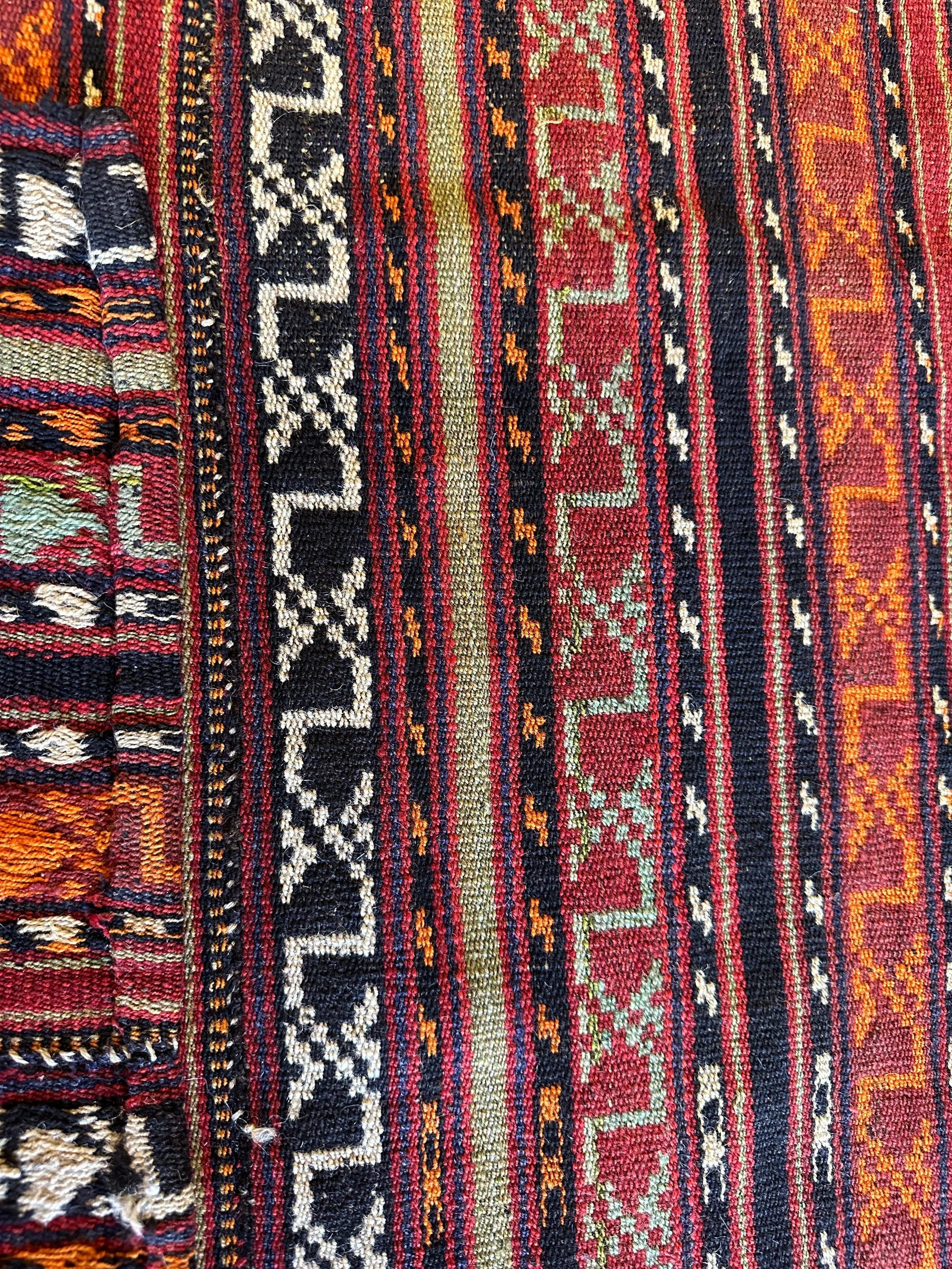 UNIQUE Antique Square Azerbijani Shahsavan Jajim Rug 6’4” x 6’8” Rugistan