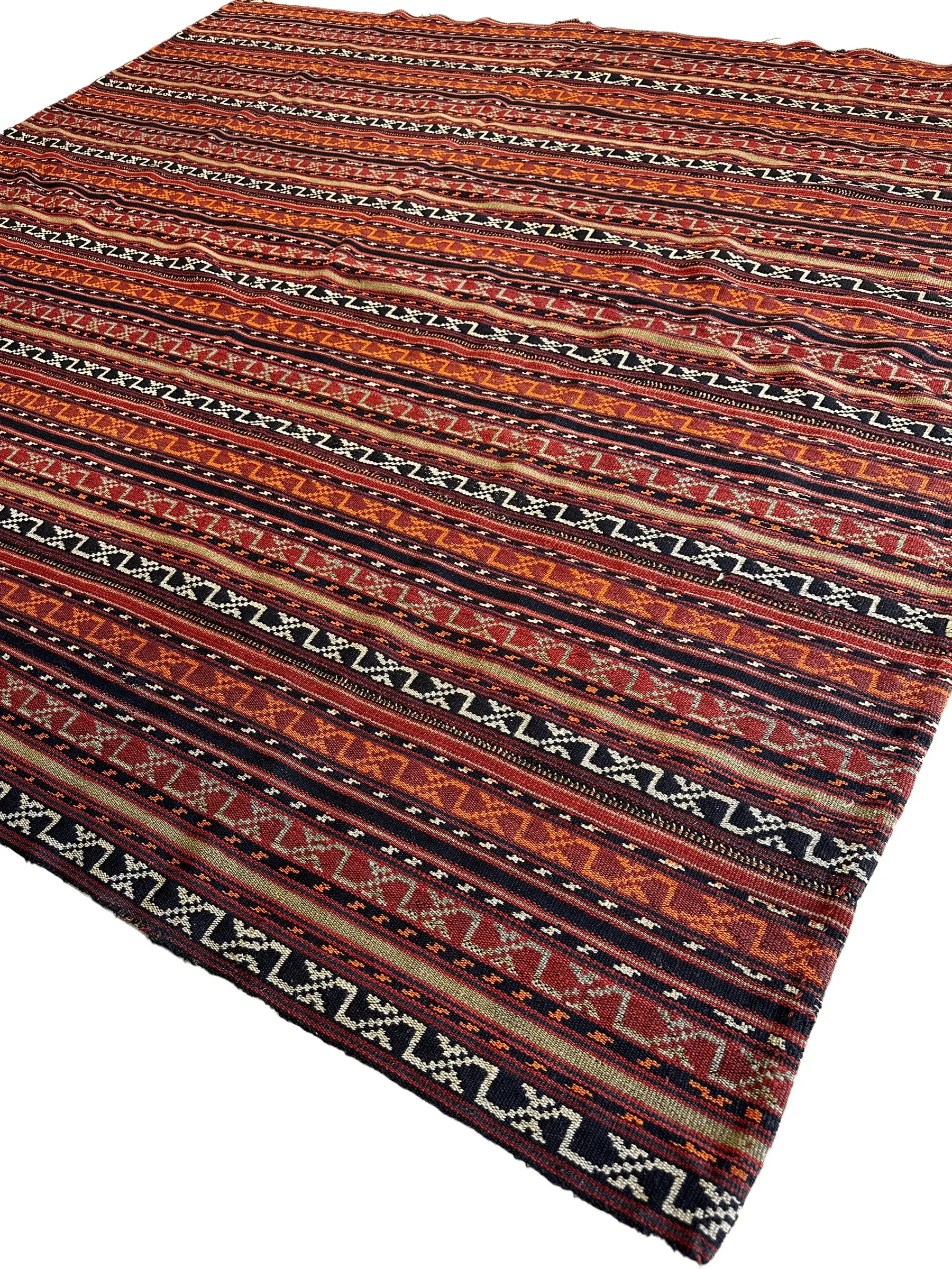 UNIQUE Antique Square Azerbijani Shahsavan Jajim Rug 6’4” x 6’8” Rugistan