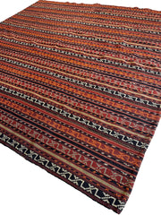 UNIQUE Antique Square Azerbijani Shahsavan Jajim Rug 6’4” x 6’8” Rugistan