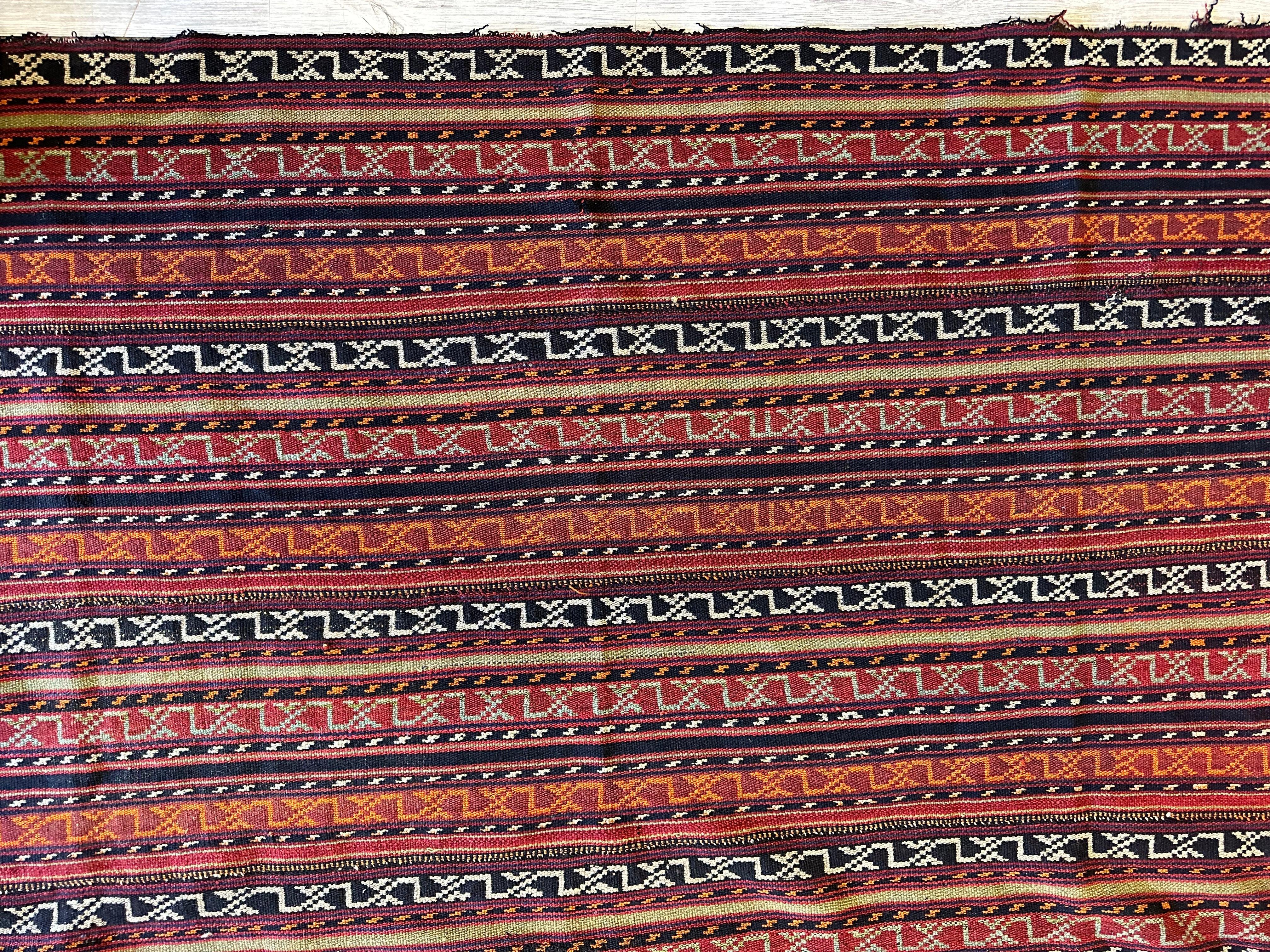 UNIQUE Antique Square Azerbijani Shahsavan Jajim Rug 6’4” x 6’8” Rugistan