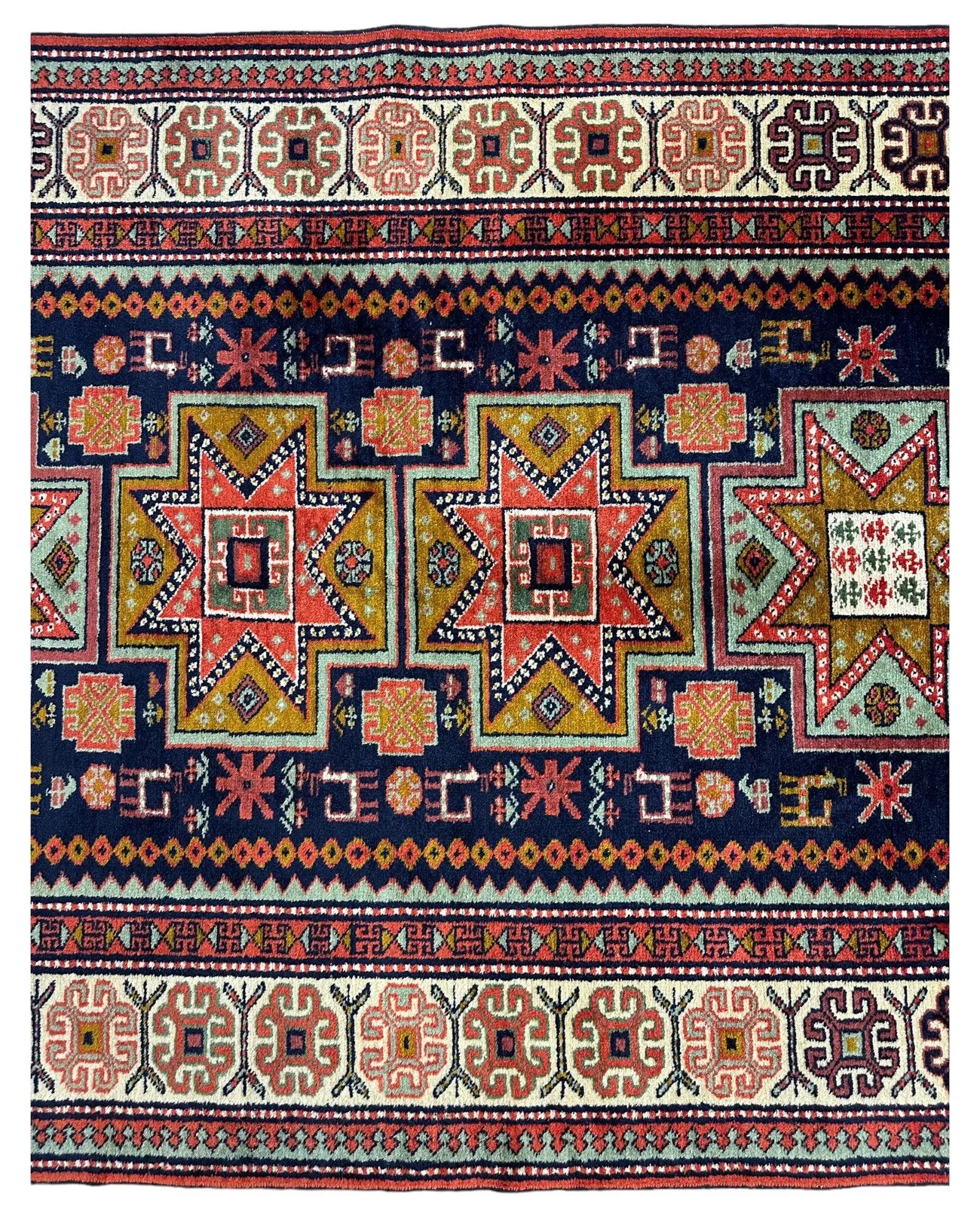 Vintage Hand-knotted Yerevan Armenian Kazak Rug 4 x 7 Rugistan