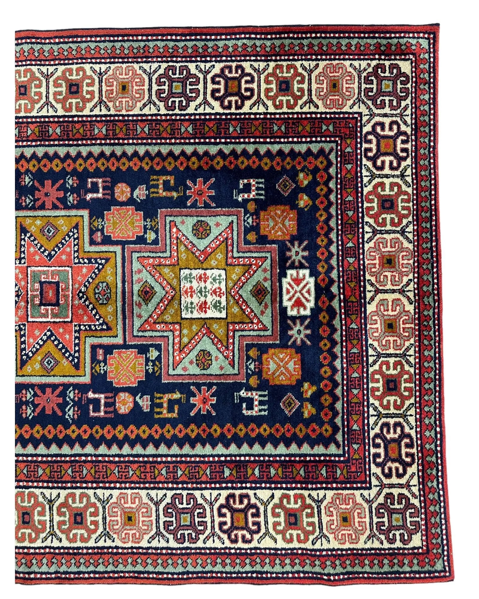 Vintage Hand-knotted Yerevan Armenian Kazak Rug 4 x 7 Rugistan