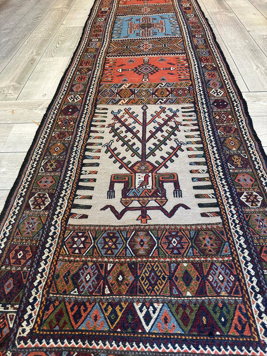 Vintage Kurdish Qochan Runner 2’9” x 12’9” Rugistan