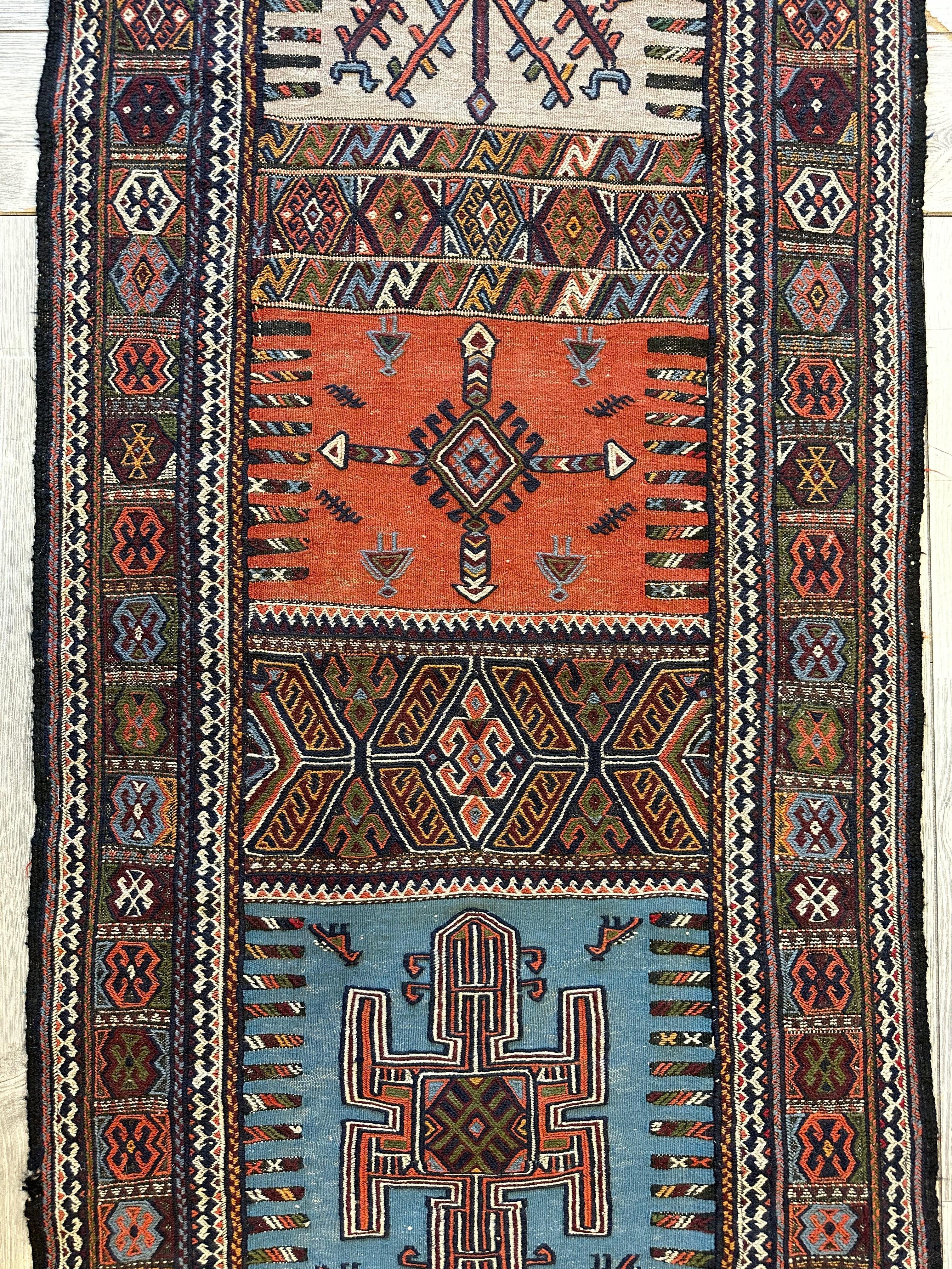 Vintage Kurdish Qochan Runner 2’9” x 12’9” Rugistan