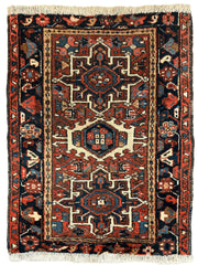 Vintage Persian Karaja Heriz Runner 24”x33” Rugistan