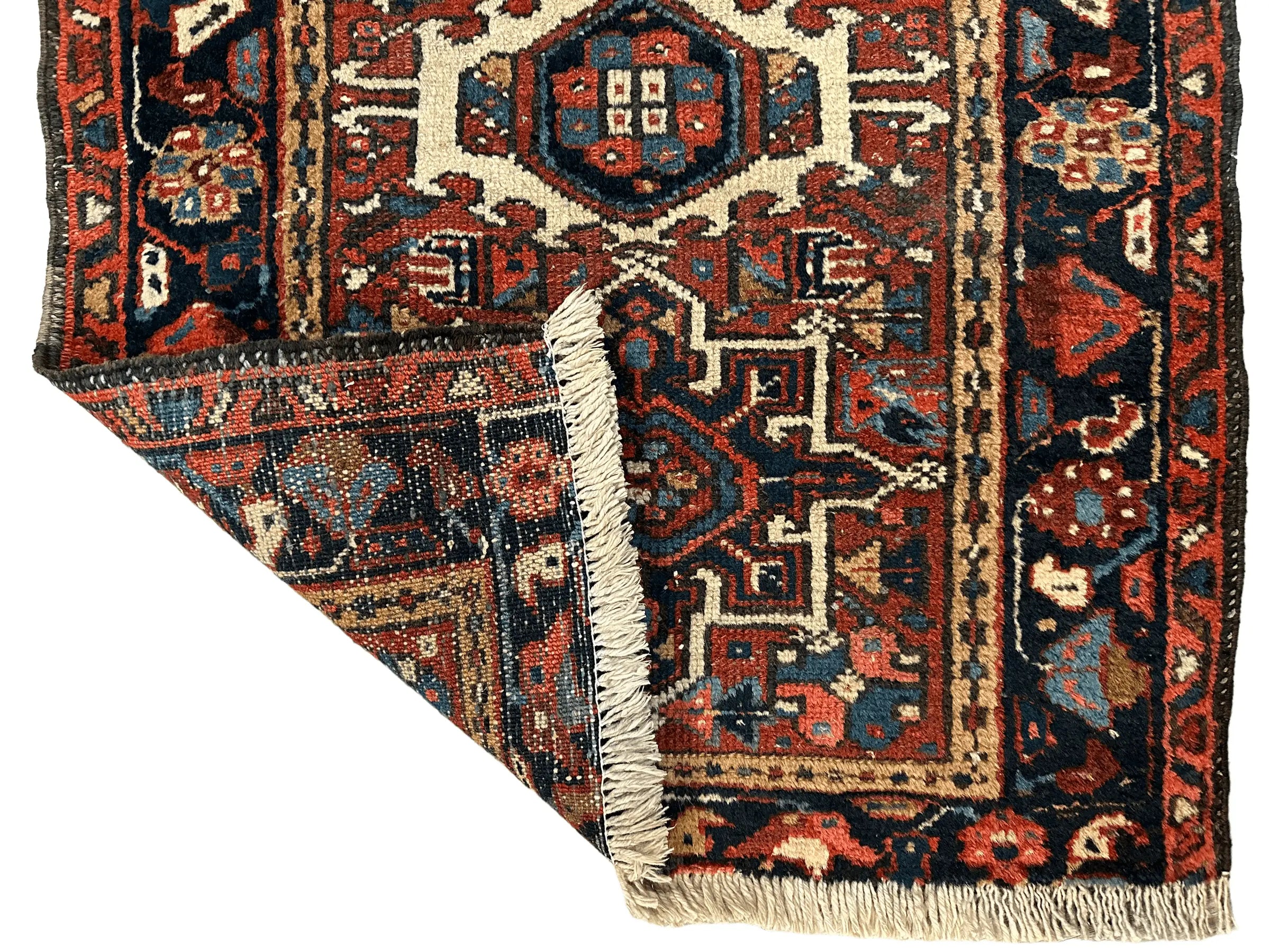Vintage Persian Karaja Heriz Runner 24”x33” Rugistan