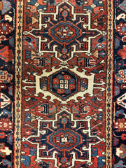 Vintage Persian Karaja Heriz Runner 24”x33” Rugistan
