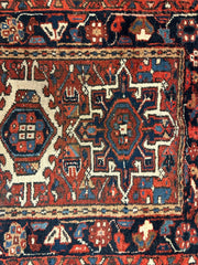 Vintage Persian Karaja Heriz Runner 24”x33” Rugistan