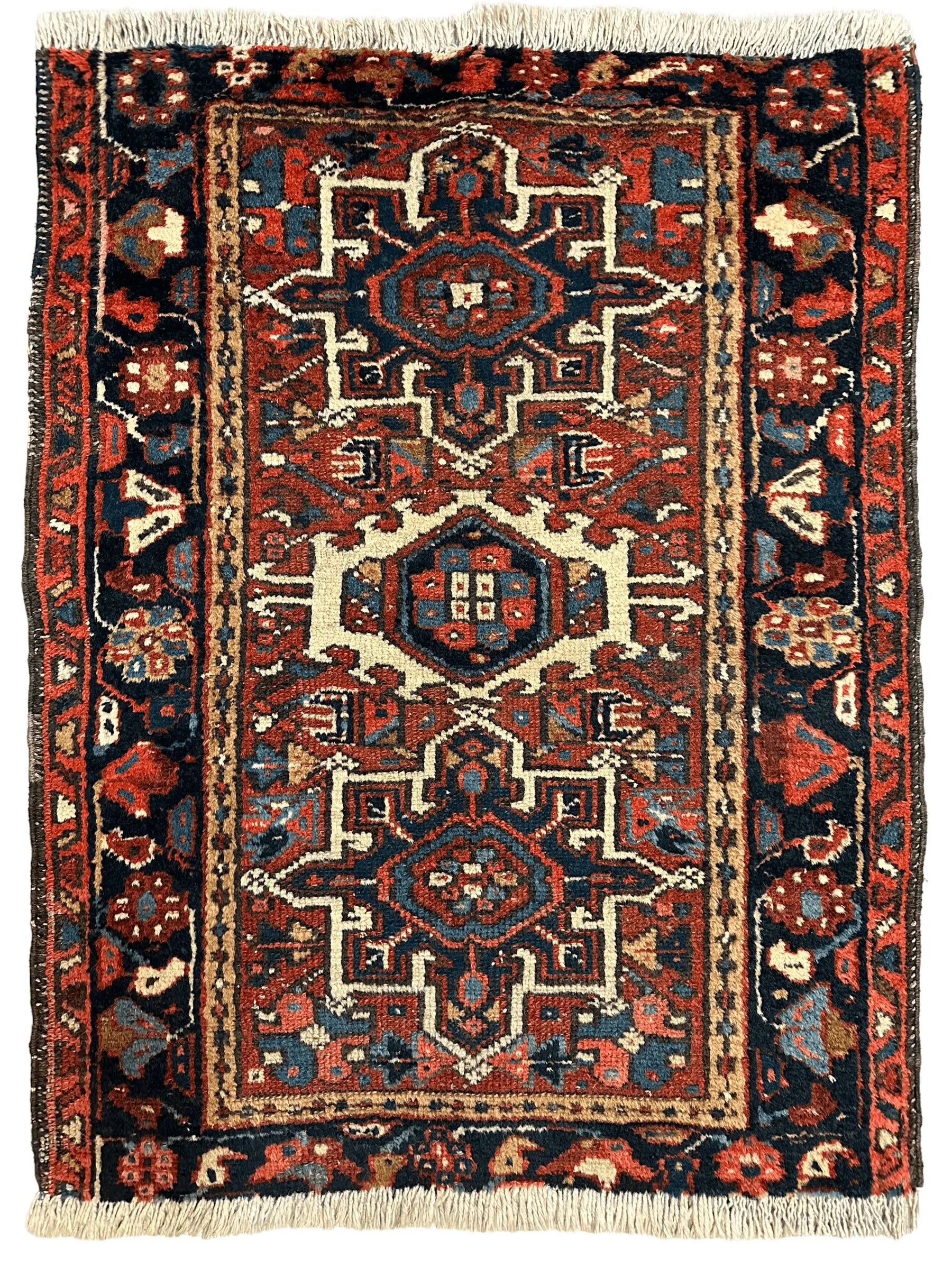 Vintage Persian Karaja Heriz Runner 24”x33” Rugistan
