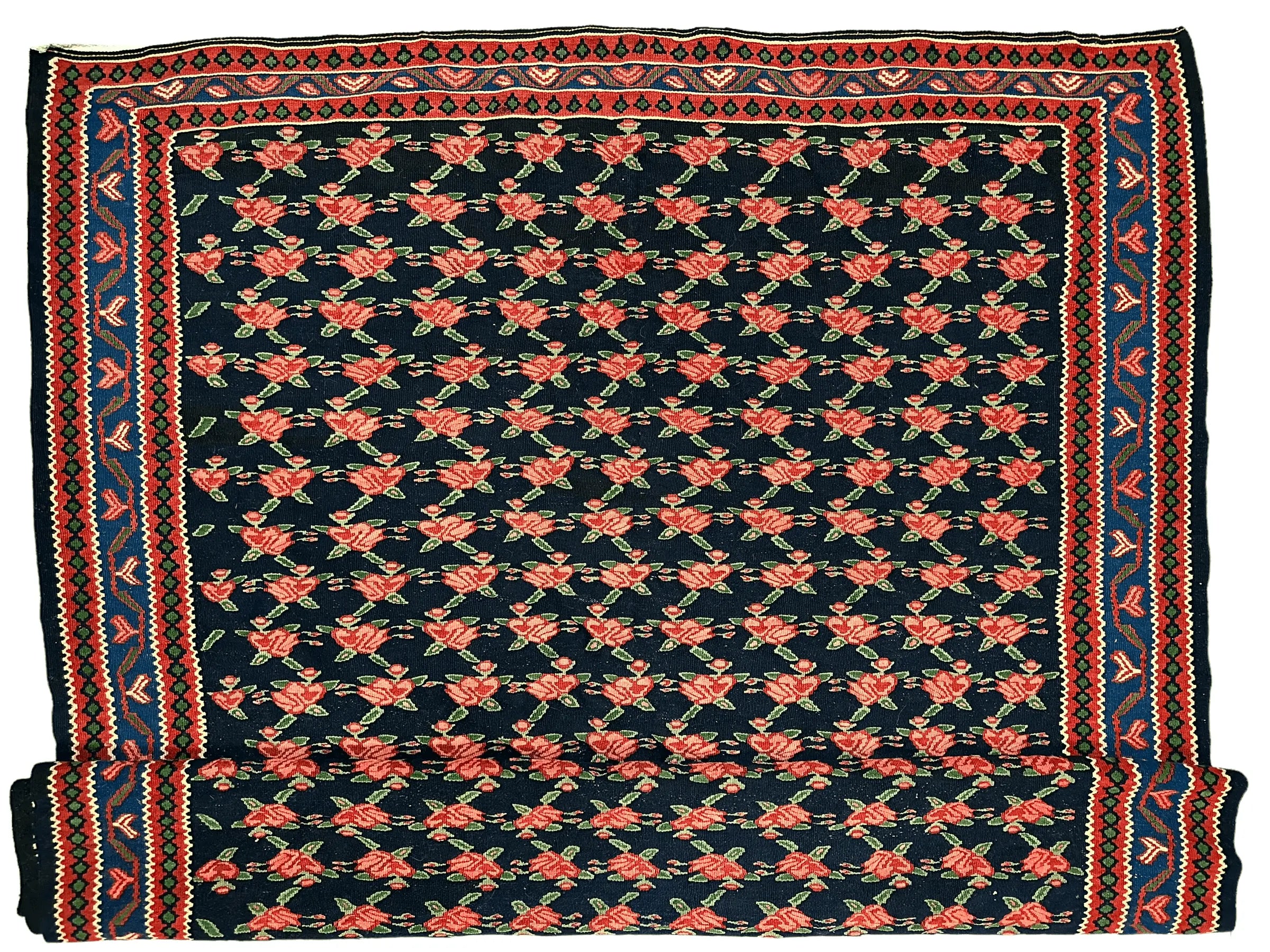 Vintage Persian Senneh Kilim 4’4” x 7’ Rugistan