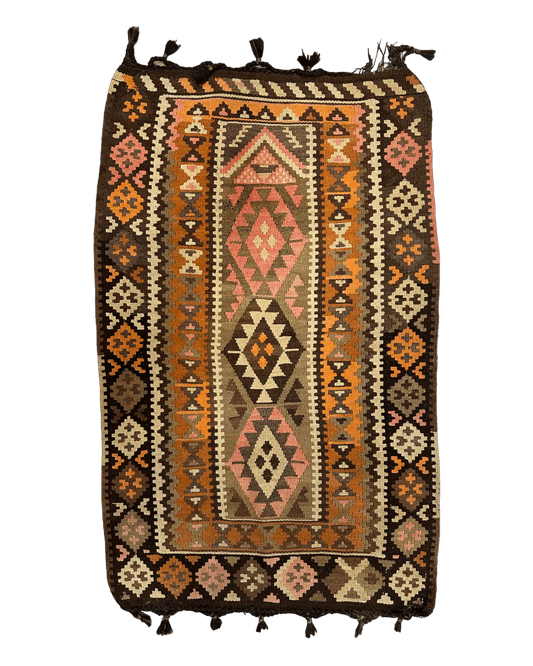 Vintage Persian Tribal Qashqai Kilim Rug 3’ x 5’ Rugistan