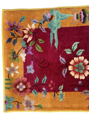 Vintage Small Art Deco Chinese Rug 22” x 47” Rugistan