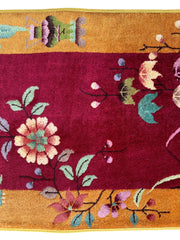 Vintage Small Art Deco Chinese Rug 22” x 47” Rugistan
