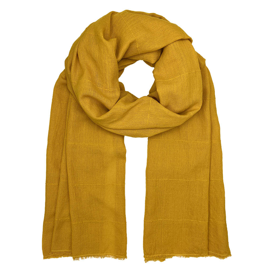 Yellow scarf on a white background