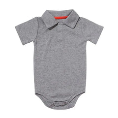 Fashionable Button-Down Collar Bodysuit Set | Unisex Baby Bodysuits