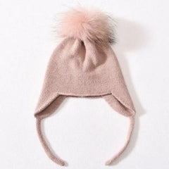 Wool Winter Hat with Raccoon Fur Pom-Pom | Unisex & Cozy