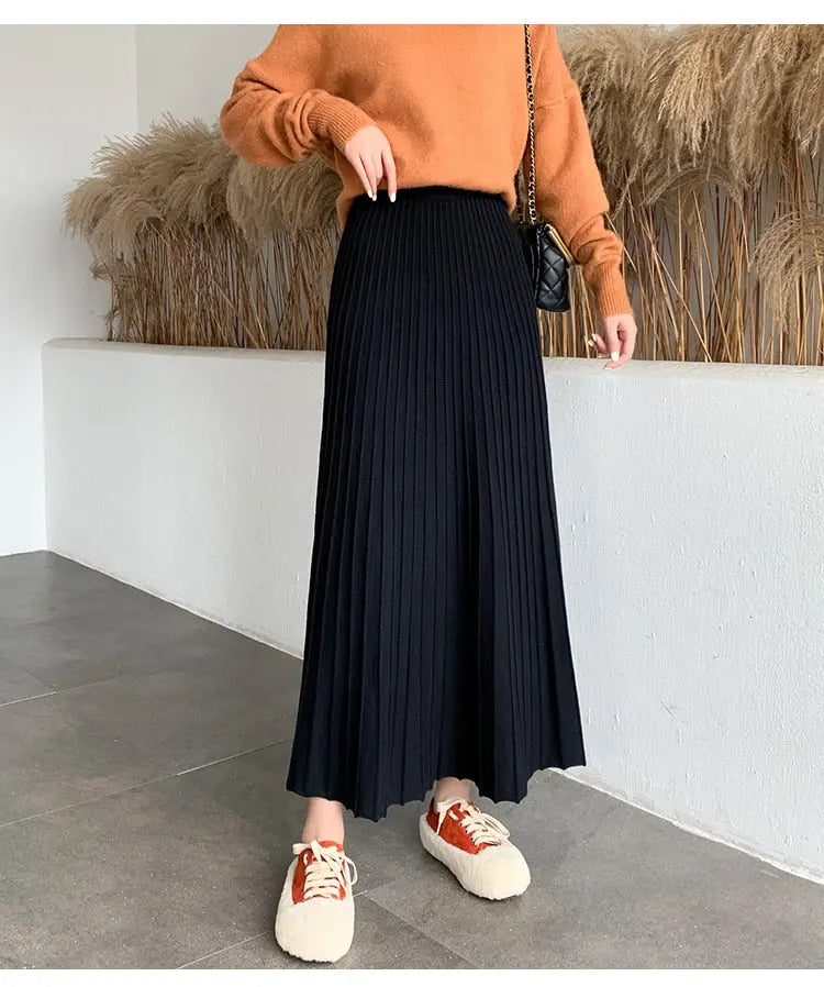 Women's A-Line Knitted Skirt - Family Shopolf