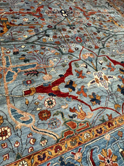 Hand-Knotted Trasitional Serapi Ghazni Wool Rug – 9’1” x 12’ – Intricate Floral Design Rugistan