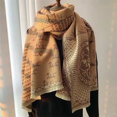 Women's Color Block Imitation Cashmere Scarf Family Shopolf