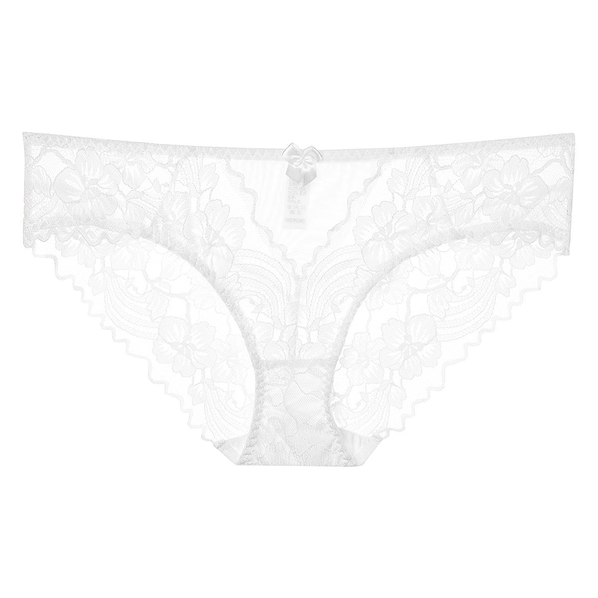 White lace underwear on a white background
