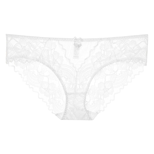 White lace underwear on a white background