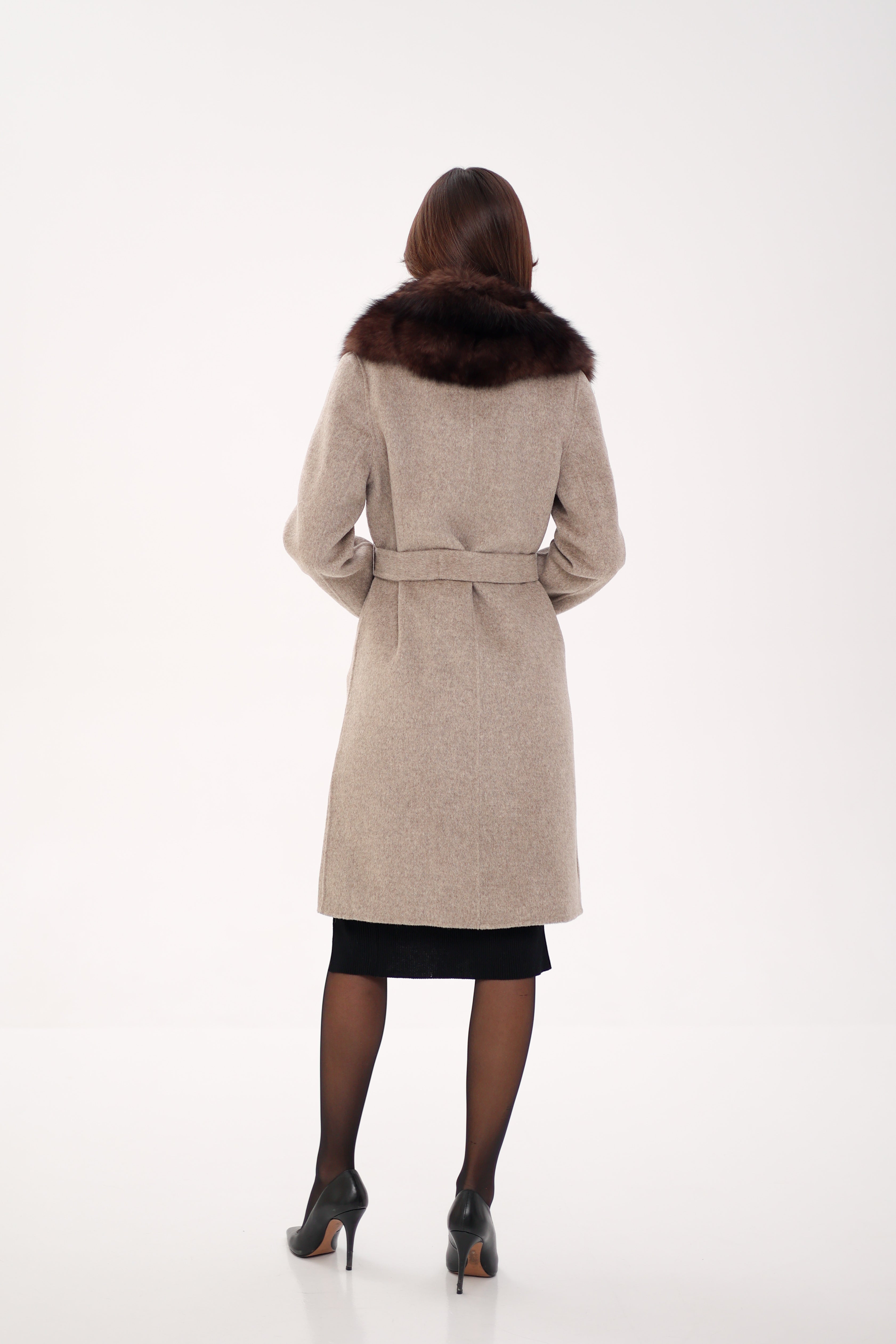 Genuine Polar Fox Fur Virgin Wool Coat Alaska® Outerwear Company