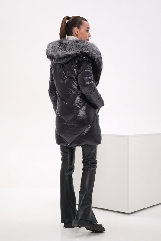 Genuine Silver Fox Fur Down Fill Coat Alaska® Outerwear Company