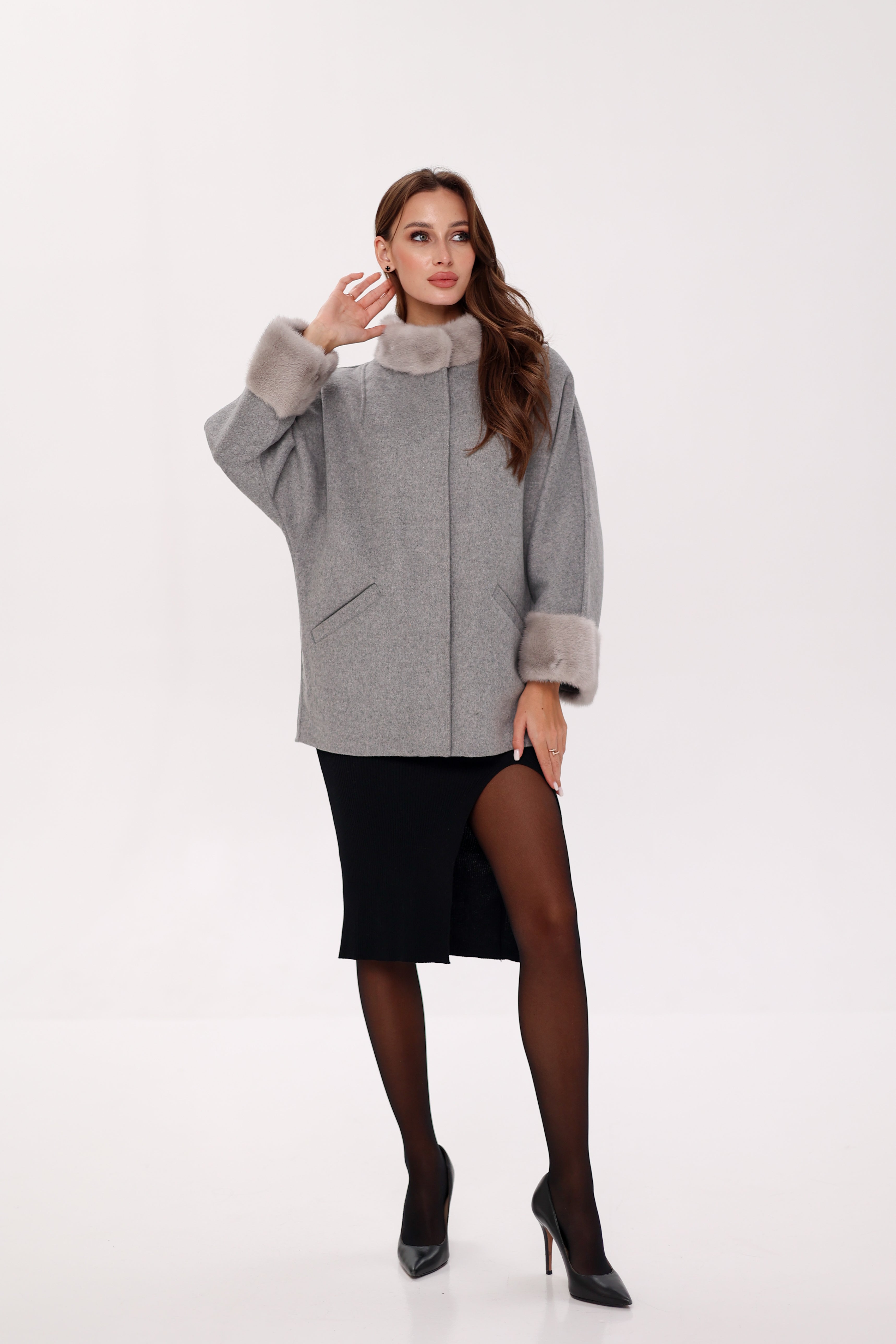 Genuine Mink Fur Virgin Wool Coat Alaska® Outerwear Company