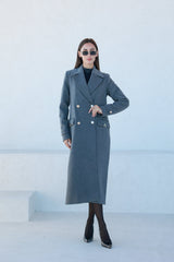 Alaska Classic Cashmere Blend Overcoat in Grey