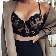 Elegant Lace Perspective Sling Bra