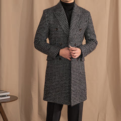 Wool double-breasted coat