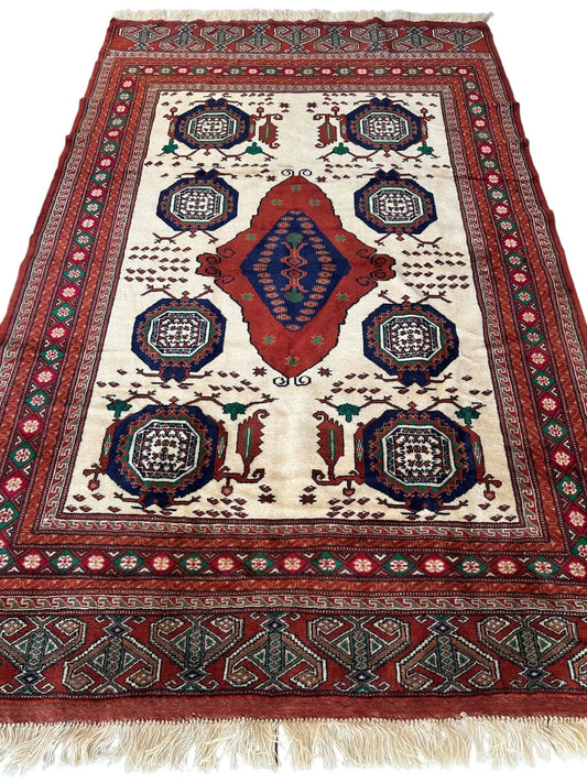 Hand-Knotted Afghani Kazak Wool Rug - 4'8" x 7'2" Rugistan