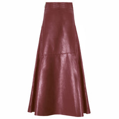 Red leather skirt on a white background