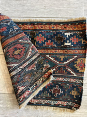 1900’s Antique Tribal Shahsavan Caucasian Cradleface - 18" X 16" Rugistan