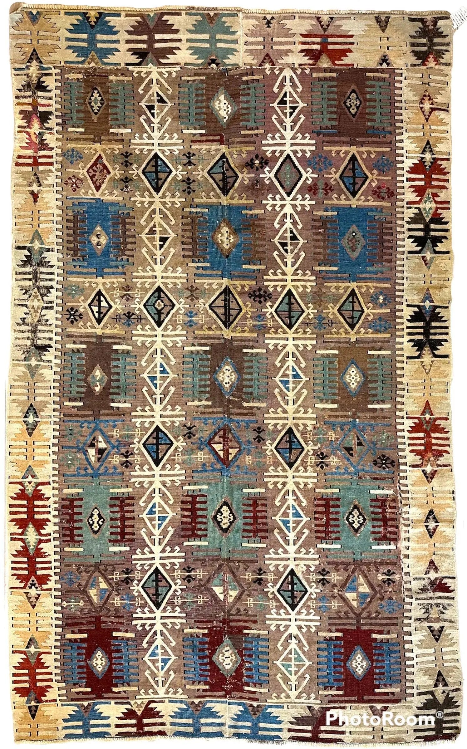 Reyhanli Anatolian 19th C Antique One Of A Kind Kilim Rug 5’ x 8’3” Rugistan