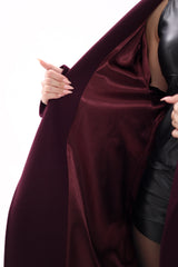 Cambridge Comfort Wraparound Wool Cashmere Coat in Royal Burgundy