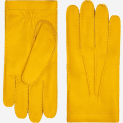 Matteo (yellow) - Italian gloves made of American deerskin leather with cashmere lining