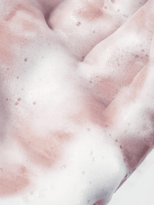 Close-up of pink and white foamy texture