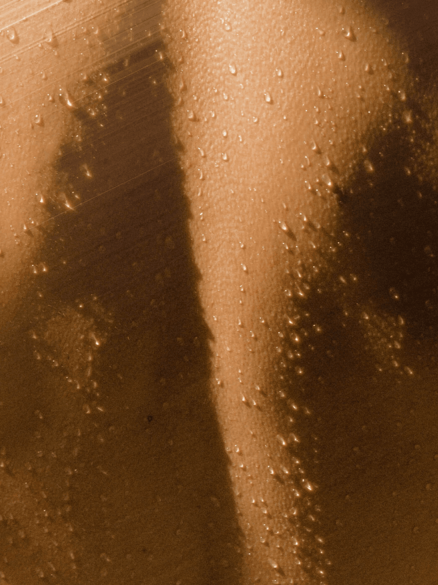 Close-up of a textured brown surface with a shadow