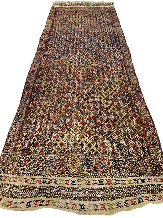 Antique Turkish Jajim Wool Rug 5’6” x 14’5” Rugistan