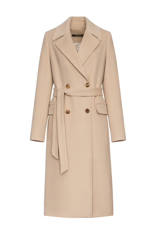 Denise Cashmere Blend Overcoat in Nude