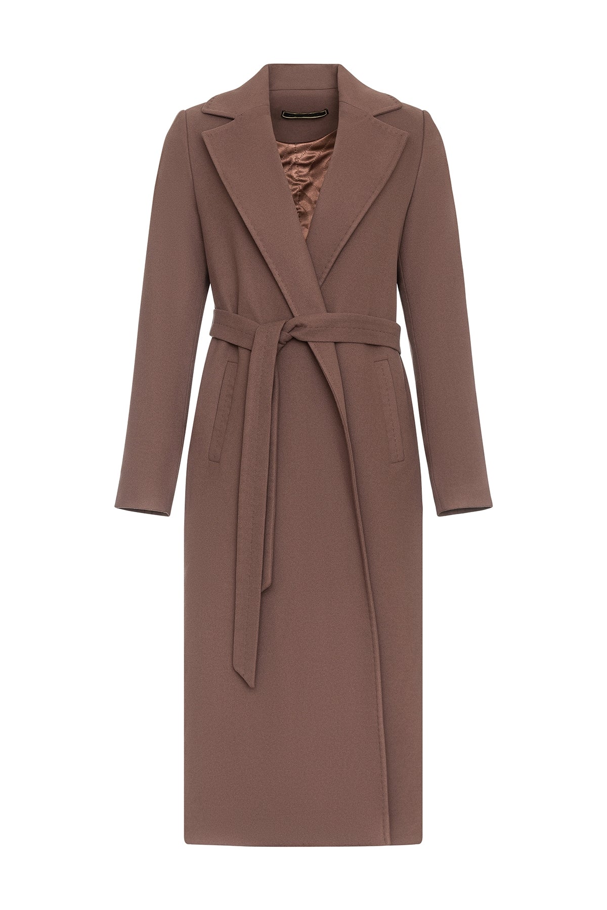 Harrington Classic Wraparound Overcoat in Mocha Mousse