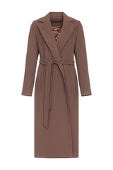 Harrington Classic Wraparound Overcoat in Mocha Mousse