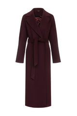 Cambridge Comfort Wraparound Wool Cashmere Coat in Royal Burgundy