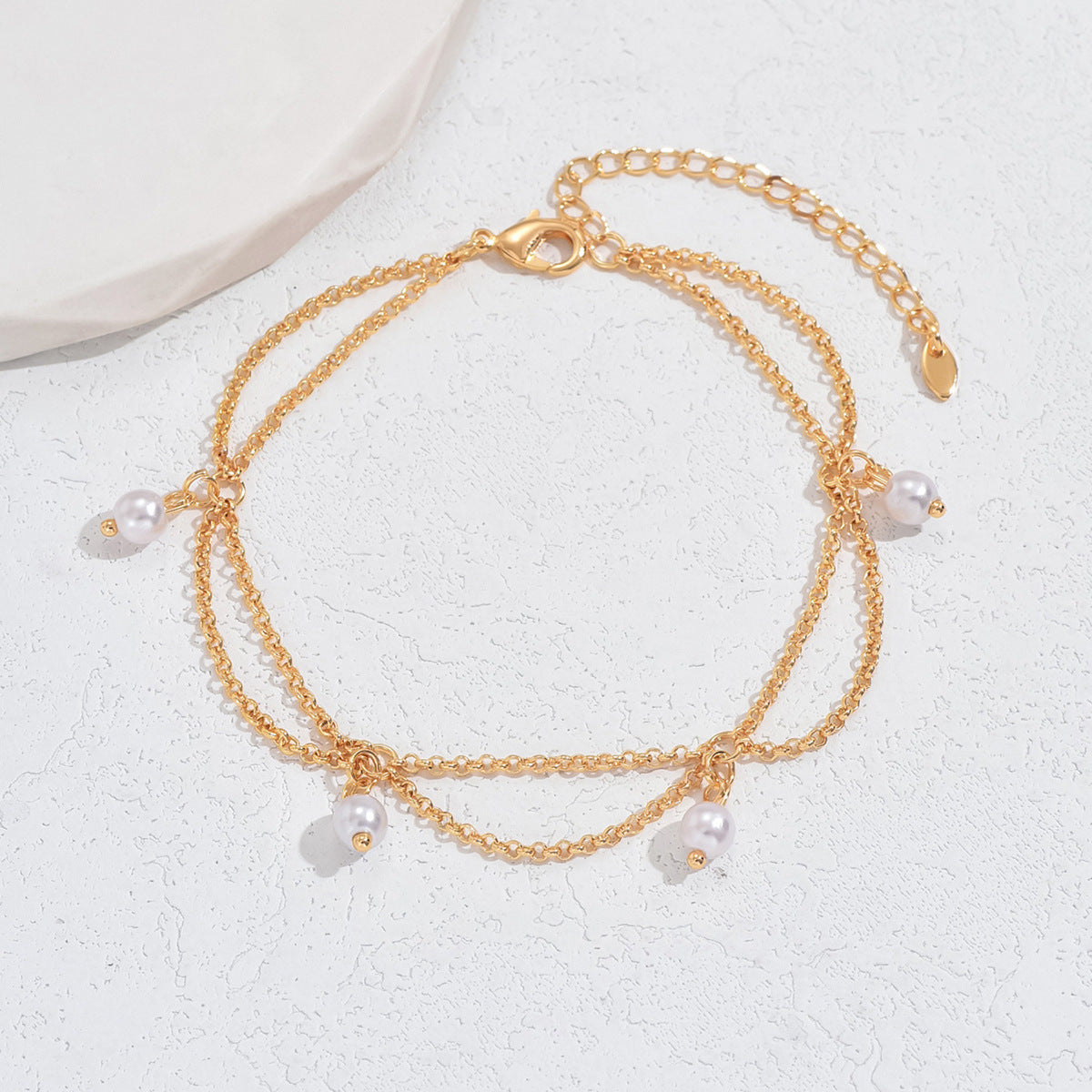 Hexagonal Star With Pearl Anklet